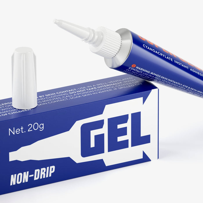 GLUE MASTERS Professional Grade Super Glue Cyanoacrylate Gel, 20 Gram, Tube (0.7 oz), Clear