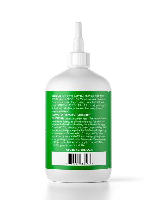 Glue Masters Cyanoacrylate (CA) Super Glue - 16 OZ (453-gram) Medium 700 CPS Viscosity Bottle with Protective Cap