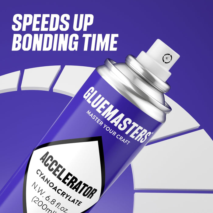 GLUE MASTERS Professional Cyanoacrylate Super Glue Accelerator - (6.8 fl. oz) Aerosol Activator for Instant Adhesion