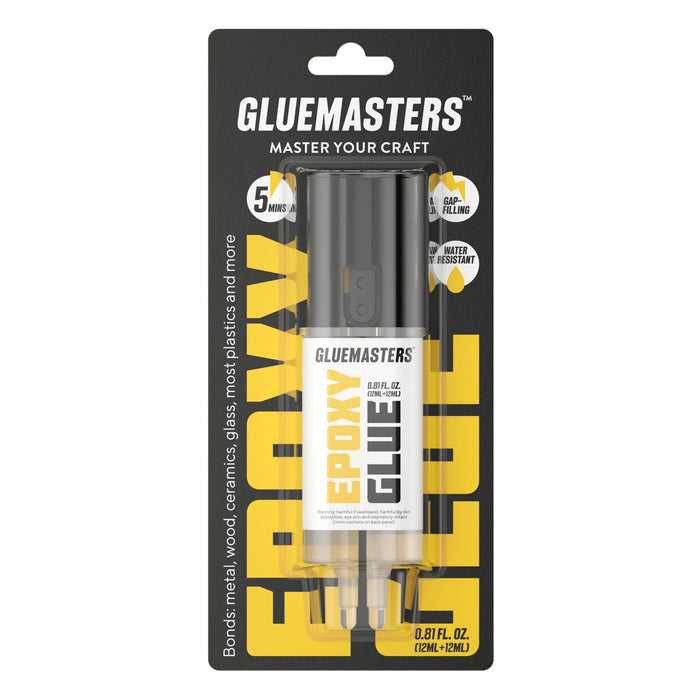 GLUE MASTERS 2 Part Epoxy, 5 Minute Set, 0.81 Ounce Syringe, Clear —  Gluemasters