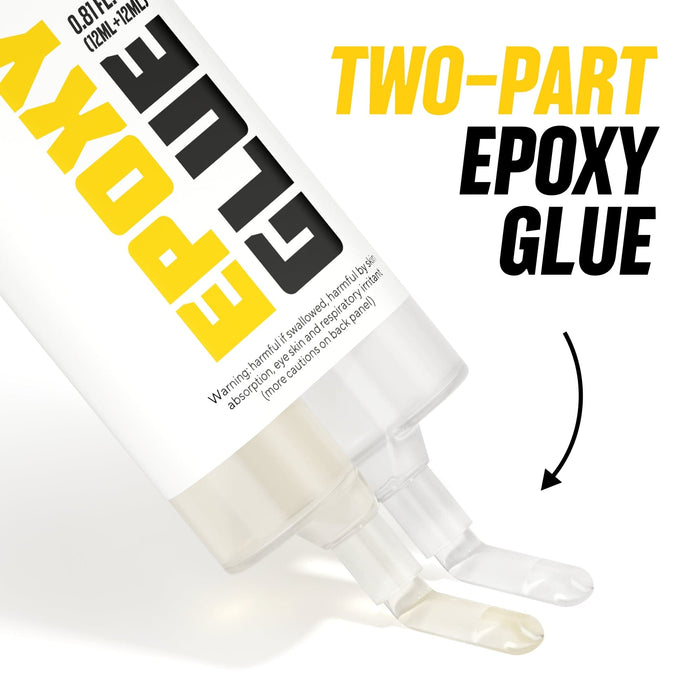 Epoxy Adhesive Glue, XUDOAI Fast Setting Glue for Bonding & Repairs Metal,  Hard Plastic, Ceramic, Glass, Wood, Stone 5 Minute Rapid Cure 2 Part Epoxy