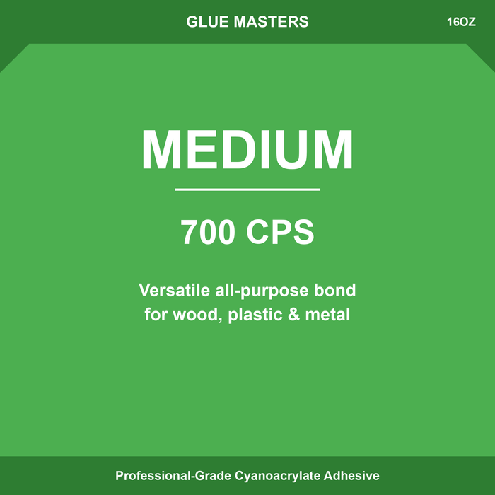 Medium CA Glue 16oz | 700 CPS Industrial Grade — Gluemasters Medium CA Glue 16oz | 700 CPS Industrial Grade — Gluemasters