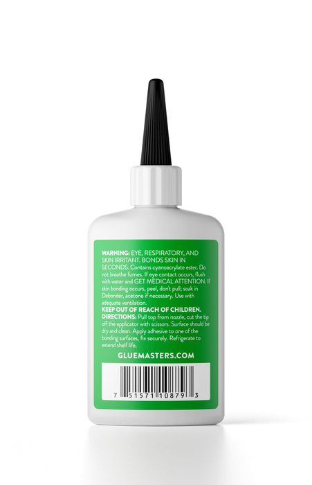Glue Masters Cyanoacrylate (CA) Premium Medium Super Glue - 2oz Bottle with Protective Cap