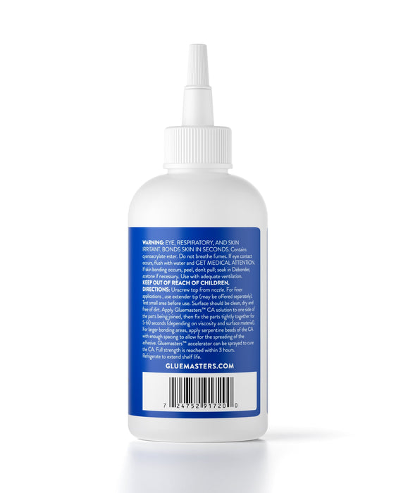 Glue Masters Cyanoacrylate (CA) Premium Thin Super Glue - 8oz Bottle with Protective Cap